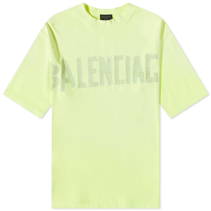 Photo: Balenciaga Men's Tape Type T-Shirt in Fluo Yellow