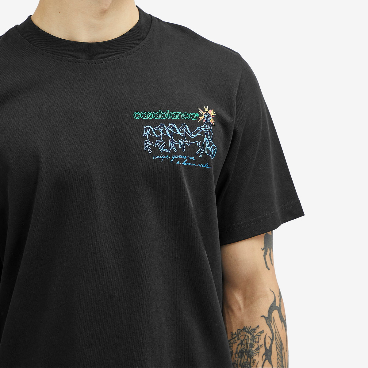 Casablanca Men's Pentathlon T-Shirt in Black Casablanca