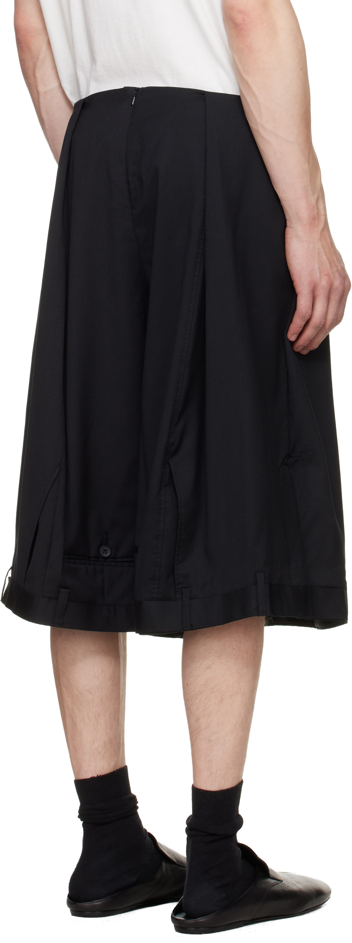 HODAKOVA Black Upside Down Trouser Shorts