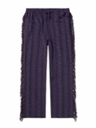 Needles - Straight-Leg Fringed Jacquard Trousers - Purple