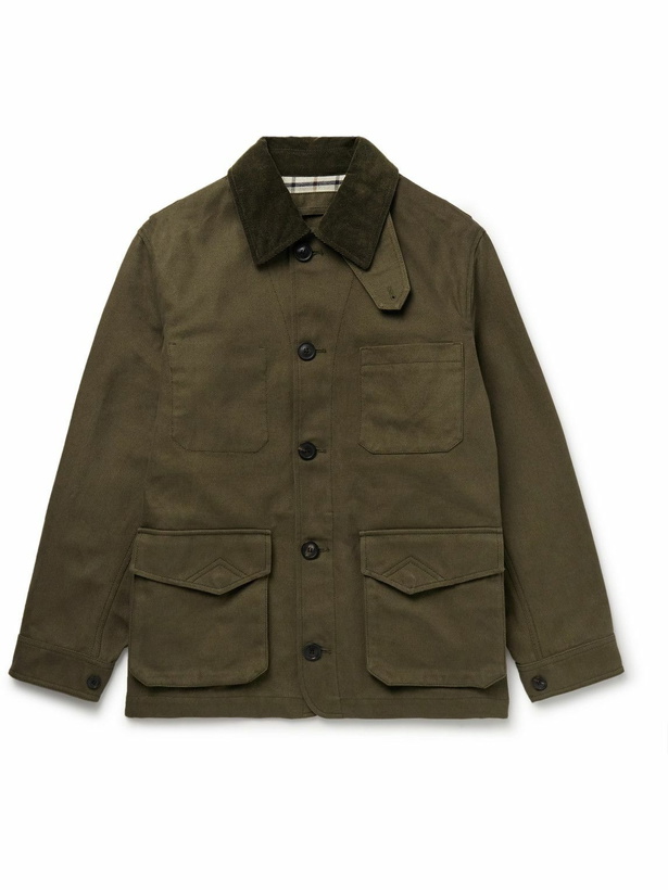 Photo: Purdey - Corduroy-Trimmed Cotton-Canvas Jacket - Green