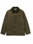 Purdey - Corduroy-Trimmed Cotton-Canvas Jacket - Green
