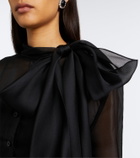 Carolina Herrera Tie-neck silk organza blouse