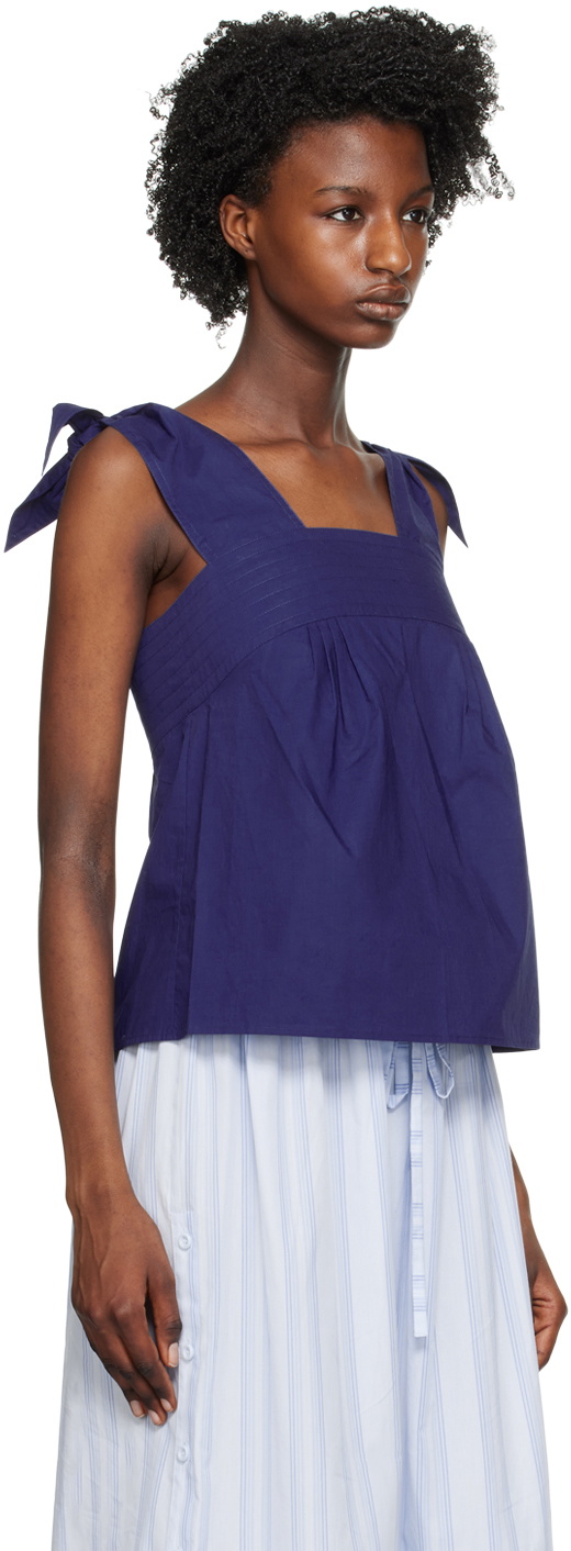 See by Chloé Blue Bow Tank Top