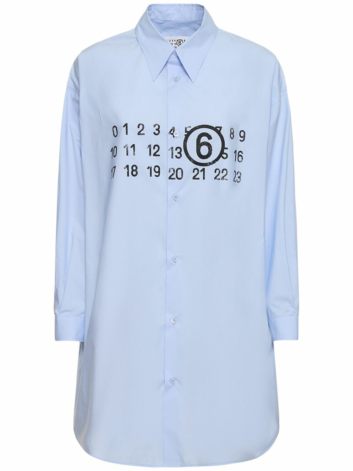 MM6 MAISON MARGIELA - Cotton Poplin Logo Mini Shirt Dress MM6 MAISON MARGIELA - Cotton Poplin Logo Mini Shirt Dress