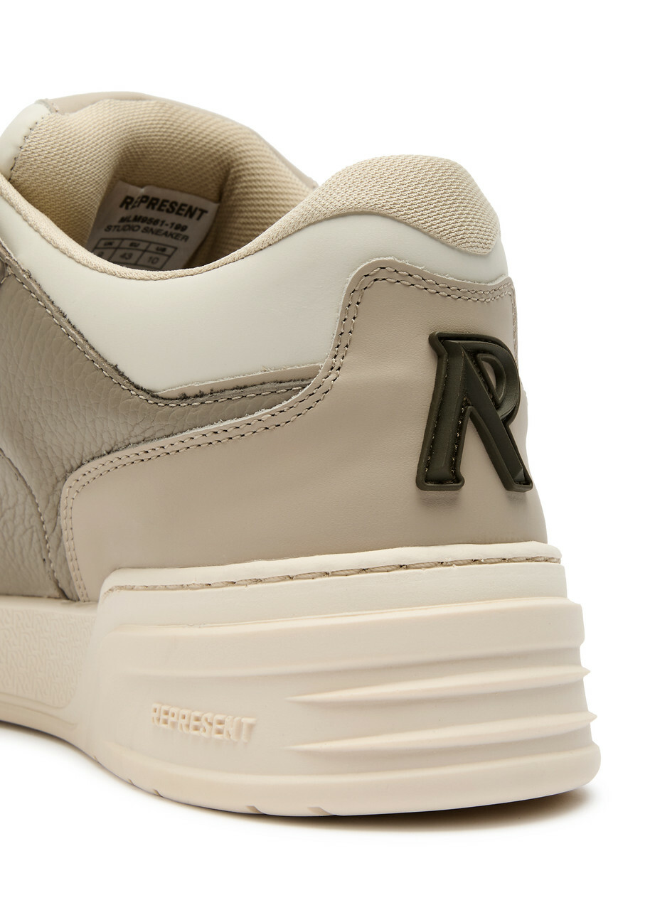 Represent Studio Panelled Leather Sneakers Beige