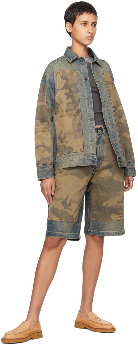MadeMe Indigo Double-Knee Denim Shorts