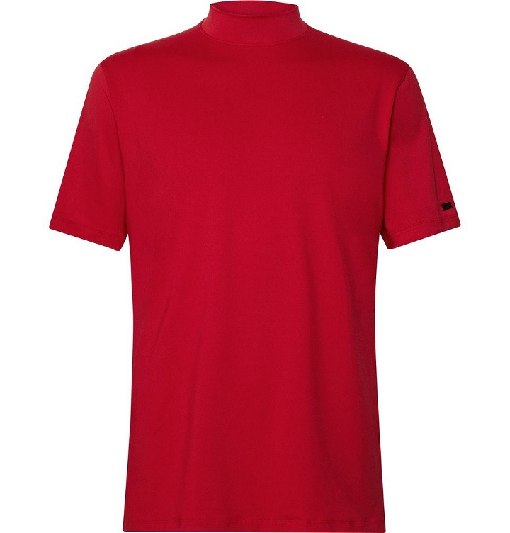 Photo: Nike Golf - TW Vapor Dri-FIT Mock Neck Golf Shirt - Red