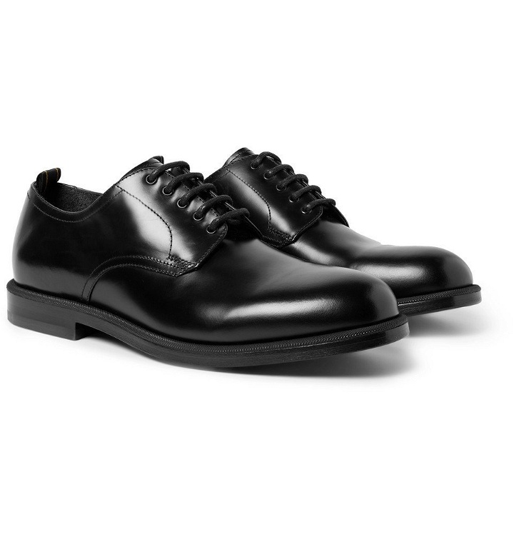 Photo: Dunhill - College Polished-Leather Derby Shoes - Men - Black