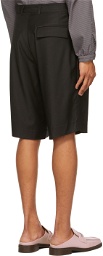 Bianca Saunders Black Twisted Tailored Shorts