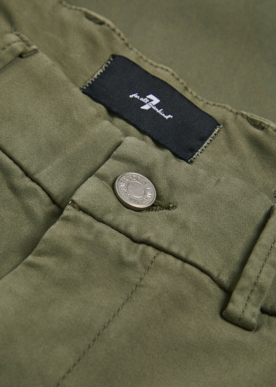 7 For All Mankind Straight-leg Cotton-blend Chinos Khaki