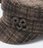 Ruslan Baginskiy Logo checked wool newsboy cap