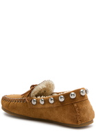 Isabel Marant étoile Fitza Embellished Suede Loafers Tan