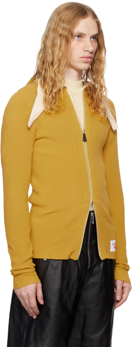 Charles Jeffrey LOVERBOY Yellow Banana Zip Sweater Charles Jeffrey