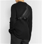 Fendi - Leather-Trimmed Logo-Jacquard Mesh Belt Bag - Black