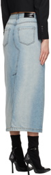 Juun.J Blue Slit Denim Maxi Skirt