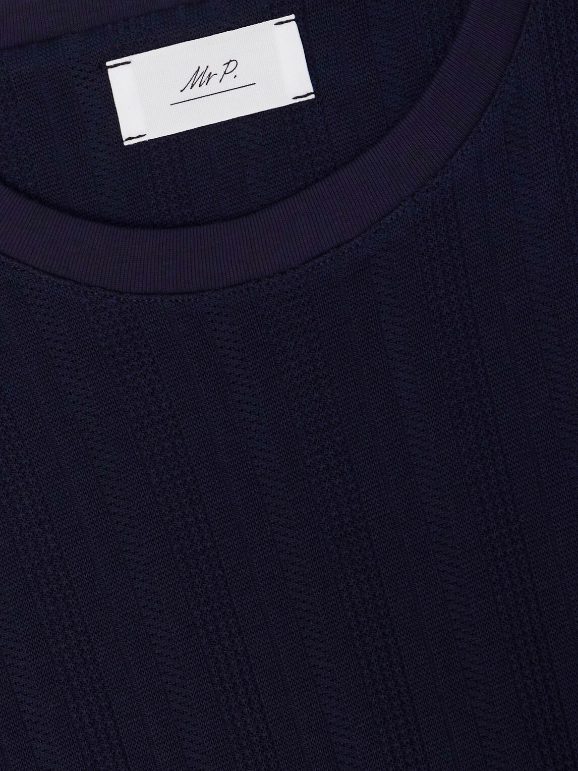 Mr P. - Textured Organic Cotton T-Shirt - Blue