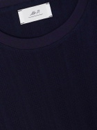 Mr P. - Textured Organic Cotton T-Shirt - Blue