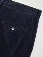 Barena - Straight-Leg Garment-Dyed Cotton-Velvet Trousers - Blue
