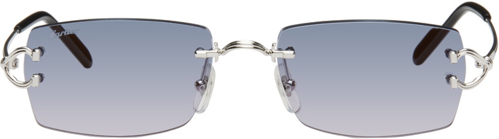 Photo: Cartier Silver 'Décor C Classique de Cartier' Sunglasses