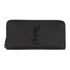 Saint Laurent Black Monogramme Zip Around Wallet