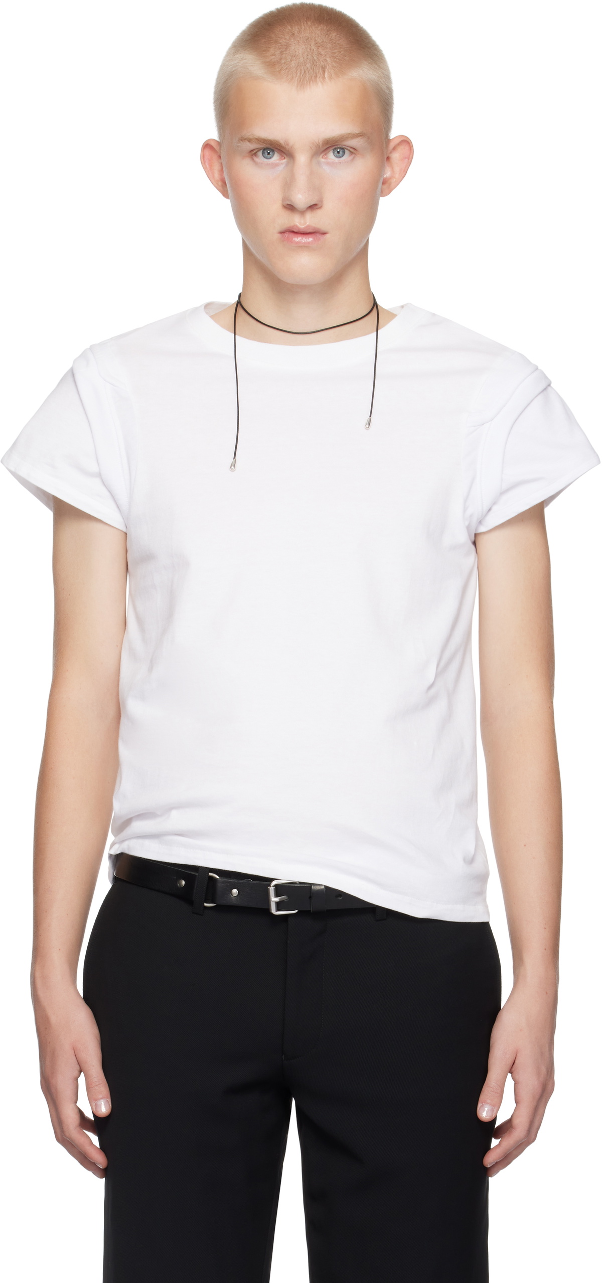 HODAKOVA Black Asymmetric Split T-shirt HODAKOVA