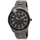 Versace V-Dome Quartz Black Guilloche Dial Mens Watch VE8E00724