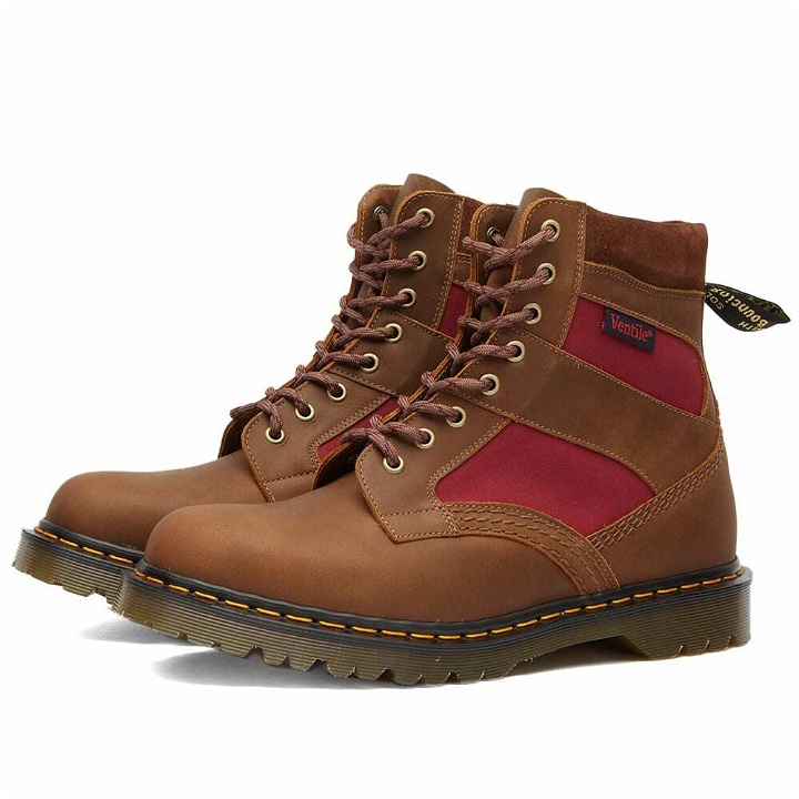 Photo: Dr. Martens Men's 1460 Padded PNL 8-Eye Boot - Made in England in Brown Dockyard/Oxblood Ventile