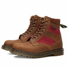 Dr. Martens Men's 1460 Padded PNL 8-Eye Boot - Made in England in Brown Dockyard/Oxblood Ventile