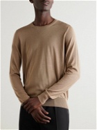 SAINT LAURENT - Slim-Fit Wool, Cashmere and Silk-Blend Sweater - Brown