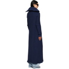 Balenciaga Navy Cotton Mix Thick Ribs Maxi Cardigan