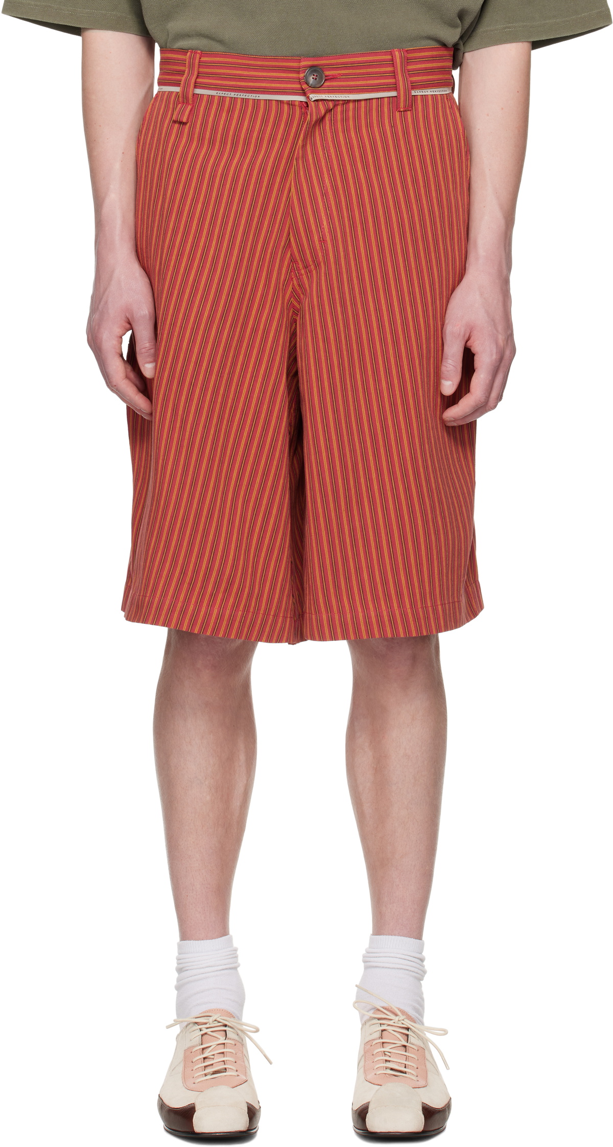 【関税込み】Martine Rose カーキ Twisted Skate ショートパンツ Khaki Twisted Skate Shorts by Martine Rose on Sale