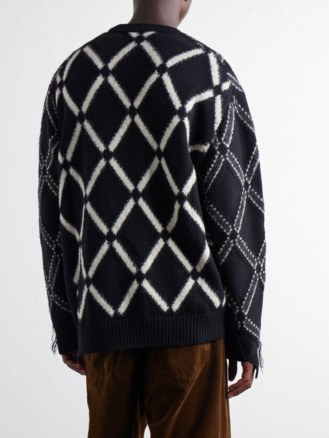 Junya Watanabe - Intarsia Wool-Blend Sweater - Black