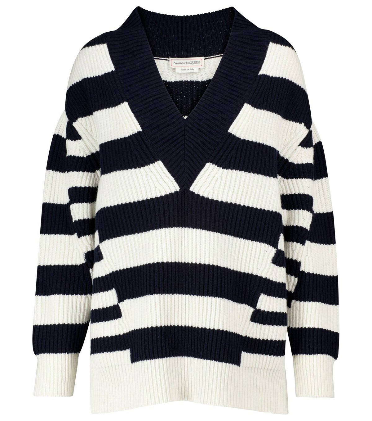 Alexander McQueen Striped wool and cashmere sweater