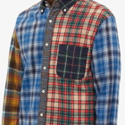 Beams Plus Men's Button Down Flannel Check Panel Shirt in Multi