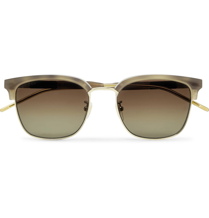 Photo: Gucci - D-Frame Tortoiseshell Acetate and Gold-Tone Sunglasses - Brown