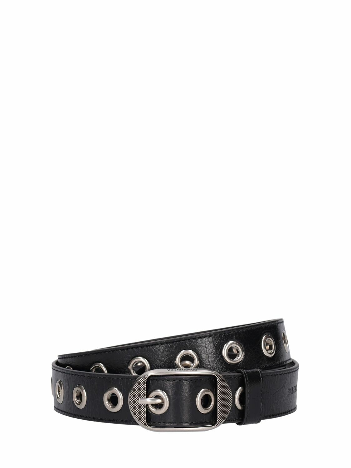 BALENCIAGA - 3cm Cagole Leather Belt Balenciaga