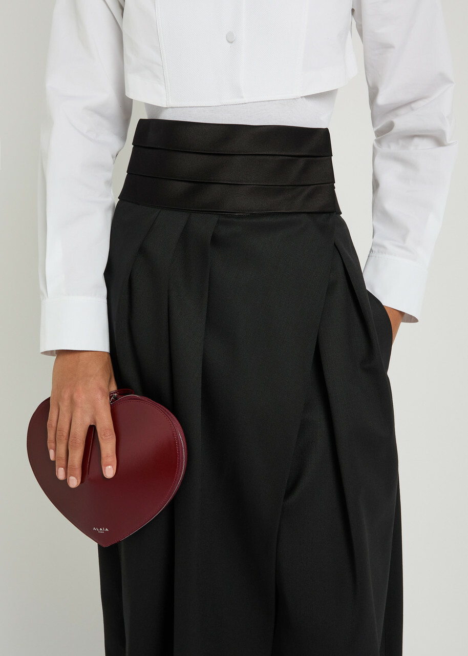Alaïa Barrel-leg Silk and Stretch-wool Trousers Black