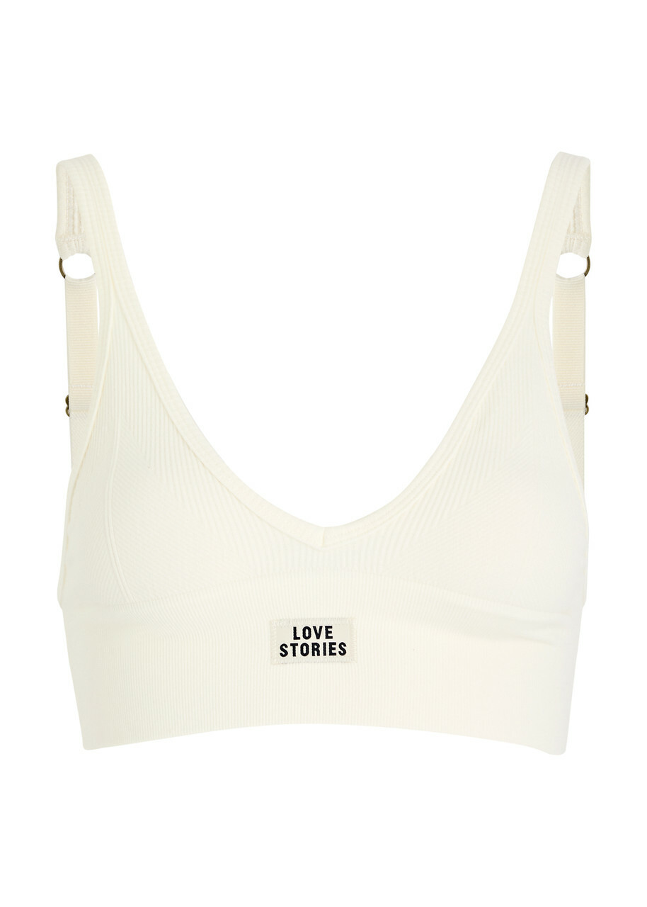 Love Stories Posey Cotton-blend Soft-cup bra Off White