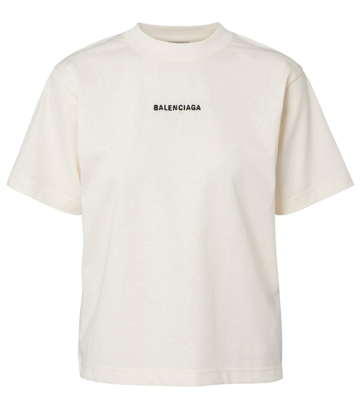 Photo: Balenciaga Logo embroidered cotton jersey T-shirt
