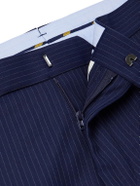 Polo Ralph Lauren - Straight-Leg Pinstriped Wool-Blend Suit Trousers - Blue
