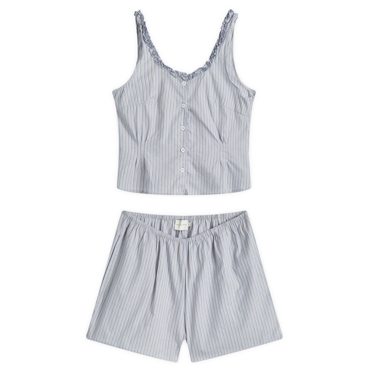 Deiji Studios Women's PJ Short Set in Glacier Stripe