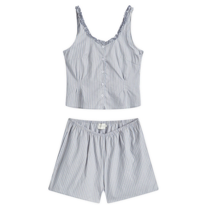 Photo: Deiji Studios Women's PJ Short Set in Glacier Stripe