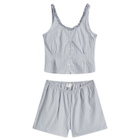 Deiji Studios Women's PJ Short Set in Glacier Stripe