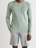 Schiesser - Karl Heinz Organic Cotton-Jersey Henley T-Shirt - Green