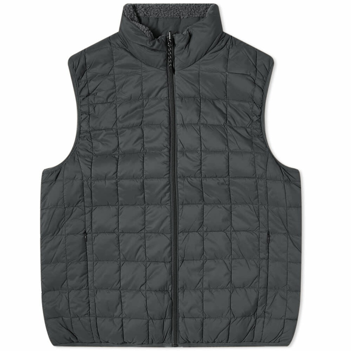 Photo: Taion Men's Reversible Boa Fleece Down Vest in Black/Black