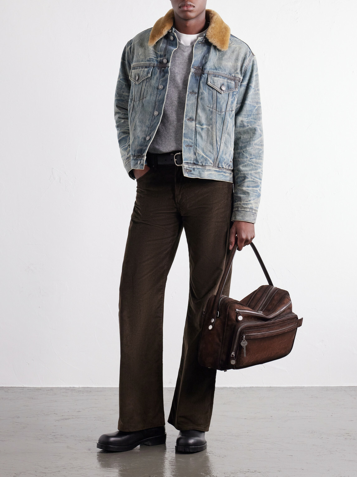 Acne Studios - Camero Camera Waxed-Suede Messenger Bag - Brown