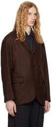 DOCUMENT Brown English Wool 3-Button Blazer