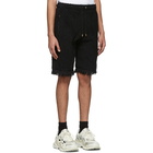 Marine Serre Black Thick Recycled Towel Shorts