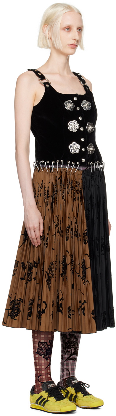 Chopova Lowena Black & Brown Margaret Carabiner Midi Dress